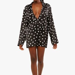 WeWoreWhat Caftan Oversized Polka Dot Shirtdress in XS